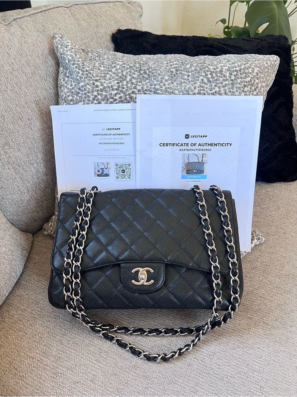 Chanel Classic Single Flap Black Quilted Caviar Jumbo Shoulder Bag